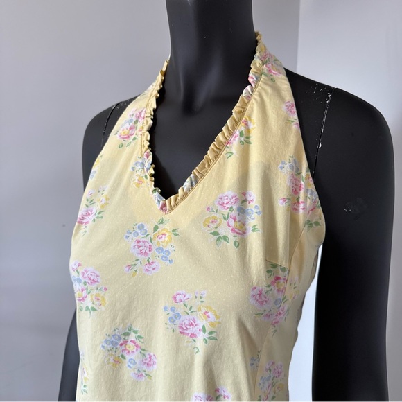 Ralph Lauren Yellow Floral Halter Dress | Size 8 - Picture 3 of 8